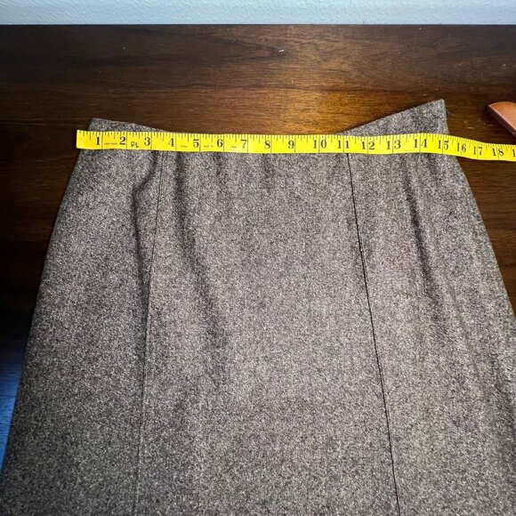 Brown Tweed Academia Skirt Wool Teacher Professional Office Cottage 10 Petite - Picture 5 of 7